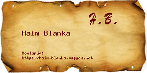 Haim Blanka névjegykártya