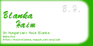 blanka haim business card